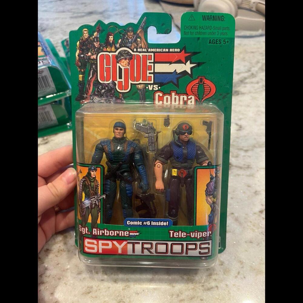 GI Joe vs Cobra Spy Troops Sgt. Airborne vs Tele-Viper Figure Set 2003 NEW Vtg
